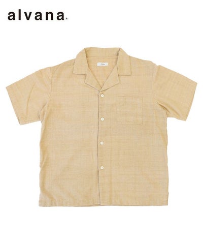 HANDSPUN HEMP OPEN COLLAR SHIRTS / ナチュラル [A4S-N002]