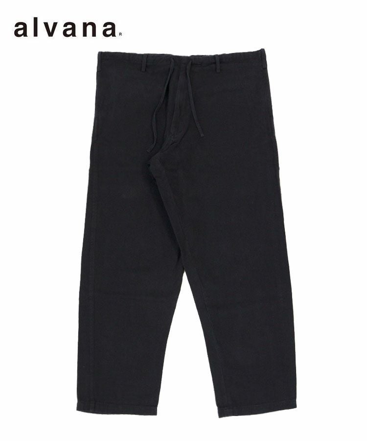 WOOL LINEN MILING EASY PANTS / インクブラック [ALV-00144]