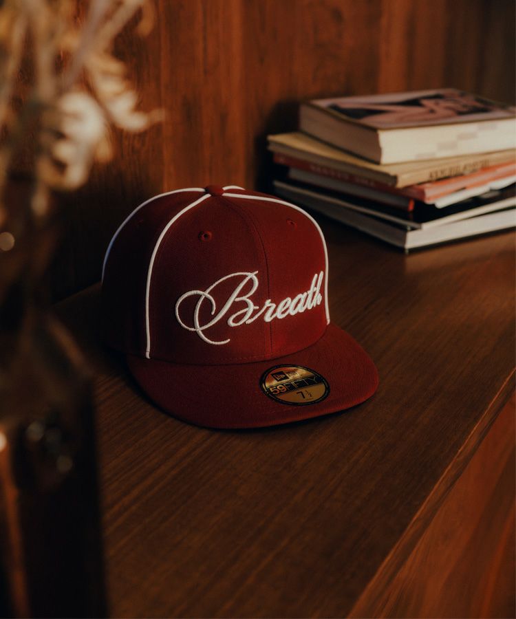 BREATH×NEW ERA SCRIPT LOGO PIPING 59FIFTY / バーガンディー [BR25AW