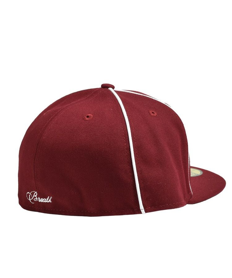 BREATH×NEW ERA SCRIPT LOGO PIPING 59FIFTY / バーガンディー [BR25AW
