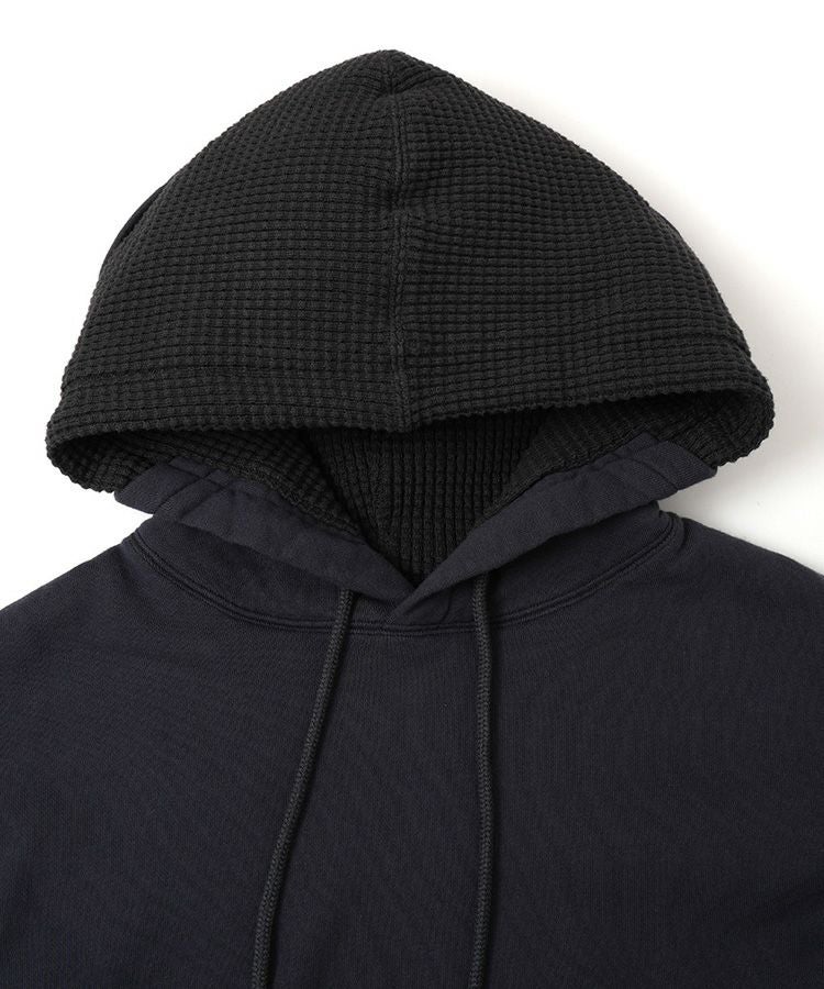 LAYERED HOODIE / チャコール×ブラック [MYK-SW-03]