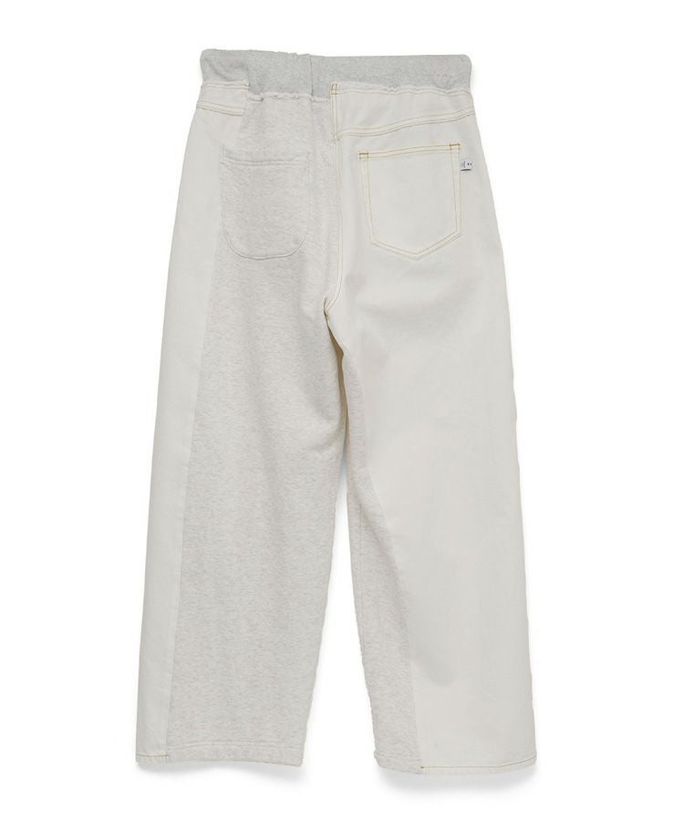 DENIM MERGING SWEAT PANTS / ホワイト×ホワイト [MYK-PT-08]