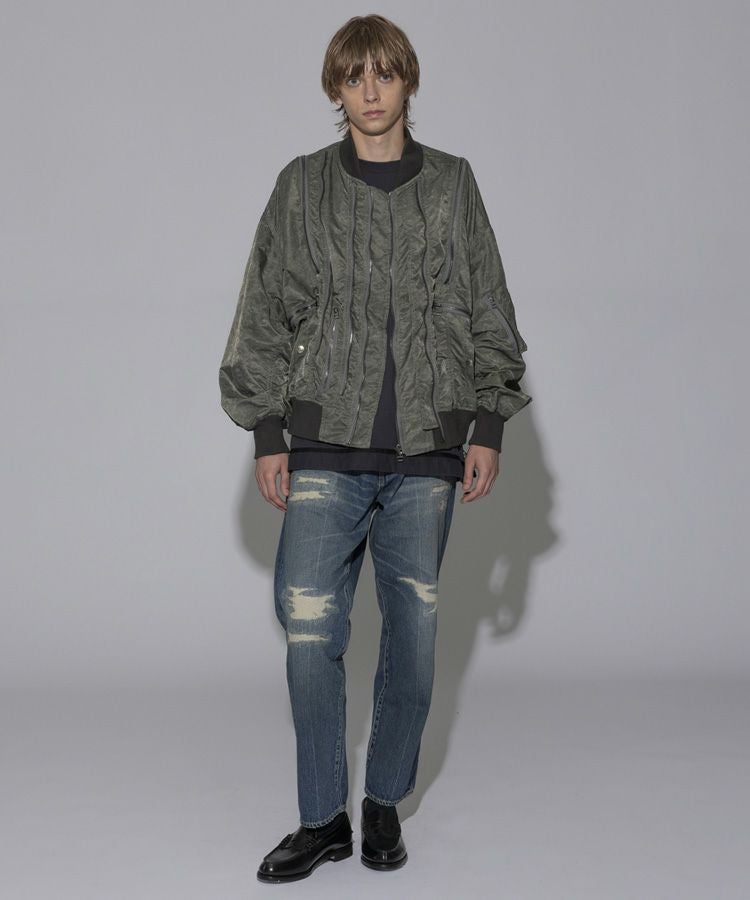 vintage gimmick Design zip ma-1 カーキ色 MSP-4025 Vintage Wash MA-1 Jacket in Army Green – Blue Owl Workshop