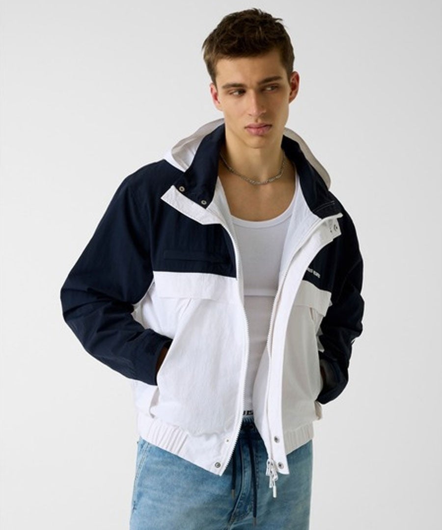 GUESS JEANS COLORBLOCK JKT / ホワイト×ネイビー [M6GL00WGYL2]