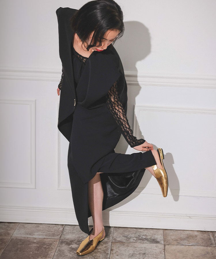 back sheer gilet setup dress / 4カラー | STYLISE by DONOBAN