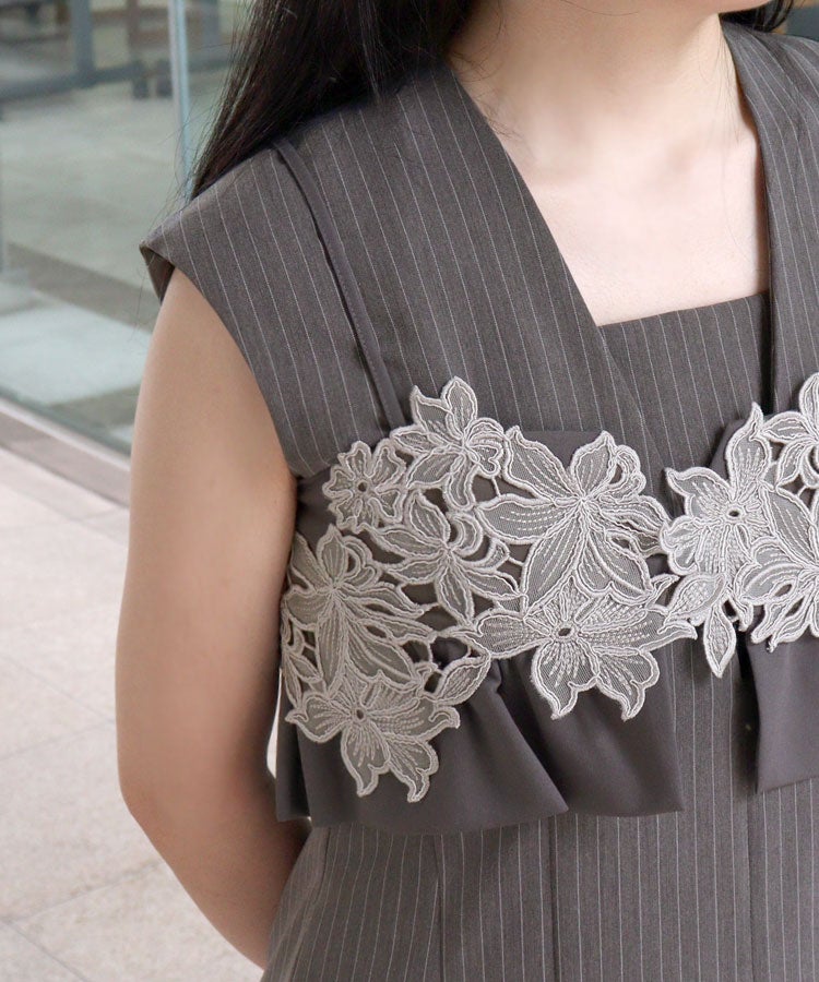 pinstripe sleeveless bustier dress / 3カラー | STYLISE by DONOBAN